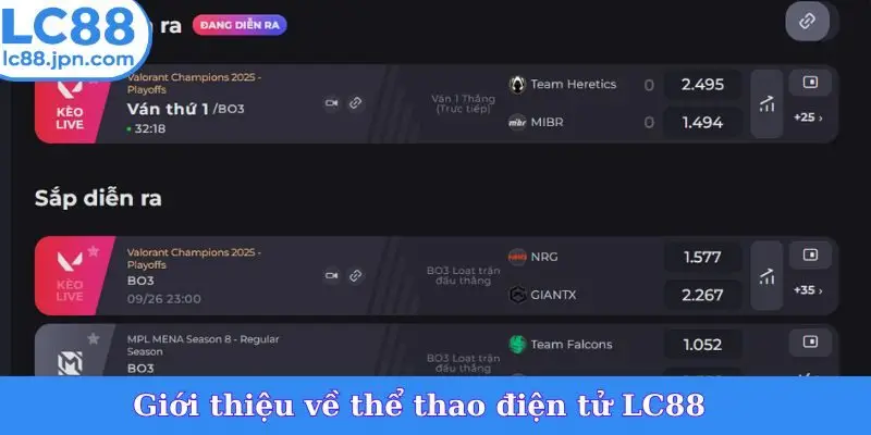 Giới thiệu về thể thao điện tử LC88